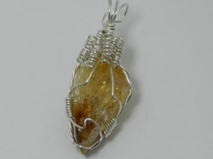 1509-06 citrine crystal necklace handcrafted local jewelry 203 513-1045